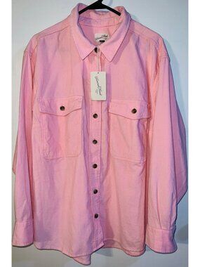 Universal Thread Oversized Fit Pink Corduroy Button-Up Shirt XX-Large NWT